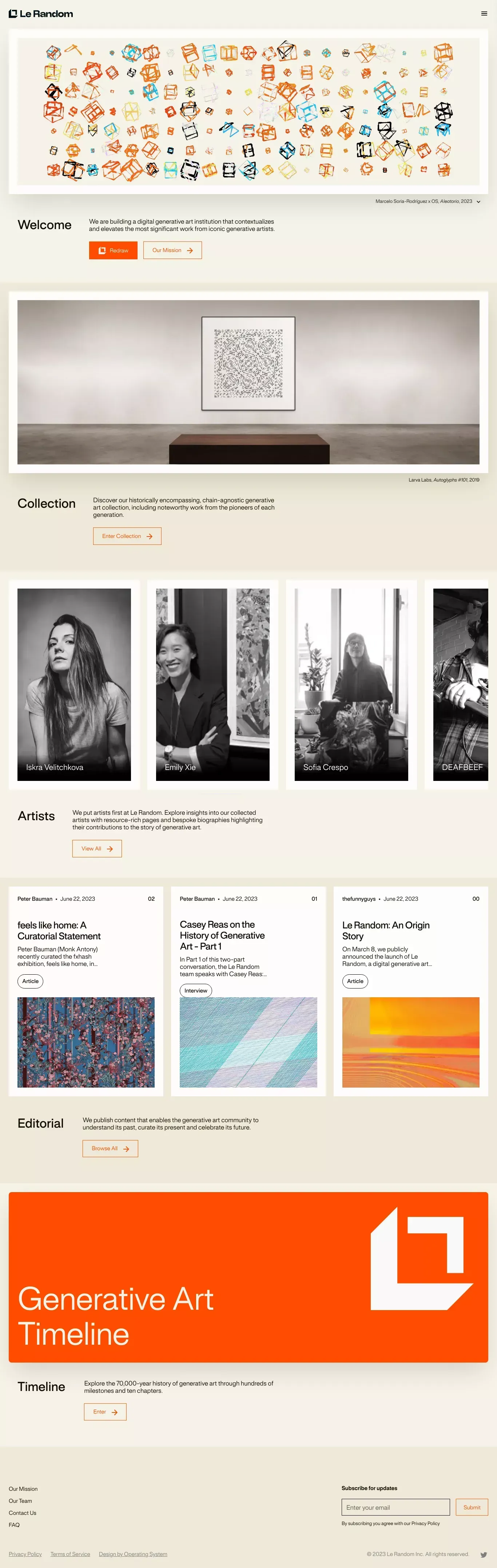 Le Random — A Digital Generative Art Institution - Other design