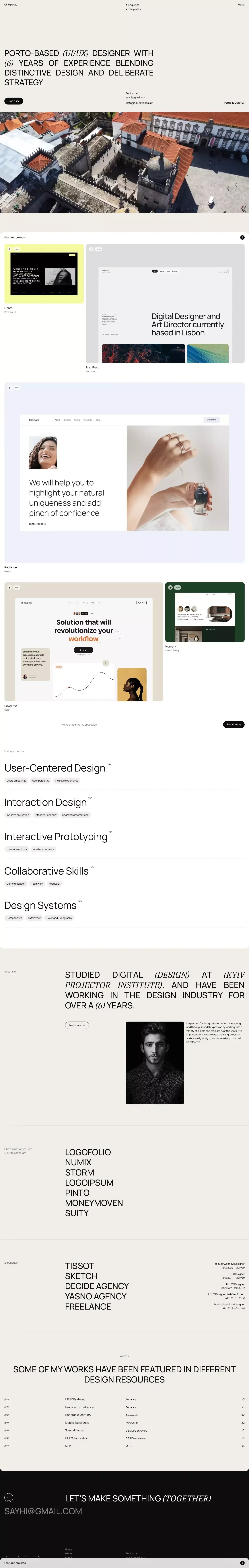 Ollio Folio – Webflow HTML website template - Template design