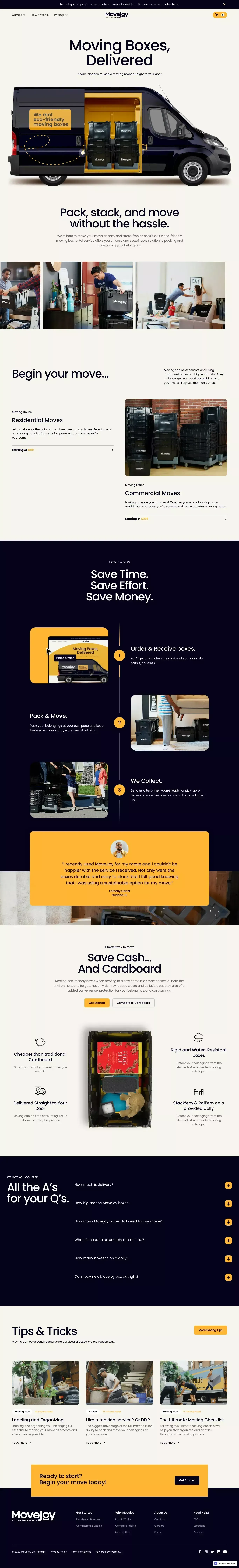 Movejoy - Webflow Ecommerce Website Template - website design