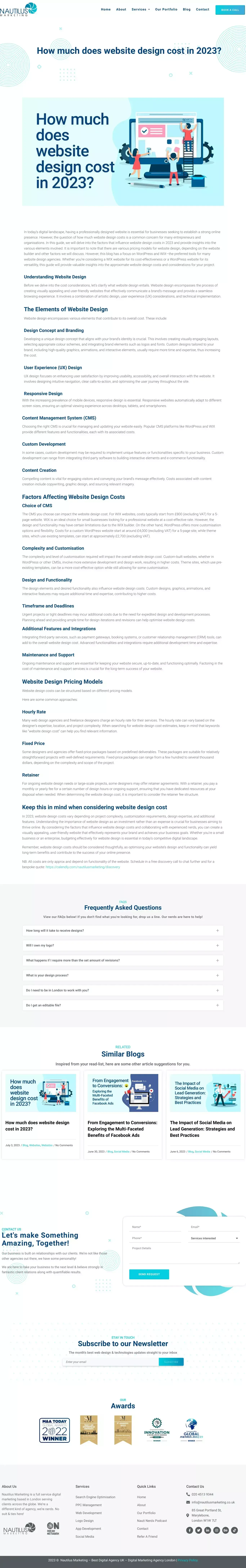 How much does Website Design Cost in 2023? -Nautilus Marketing - website design