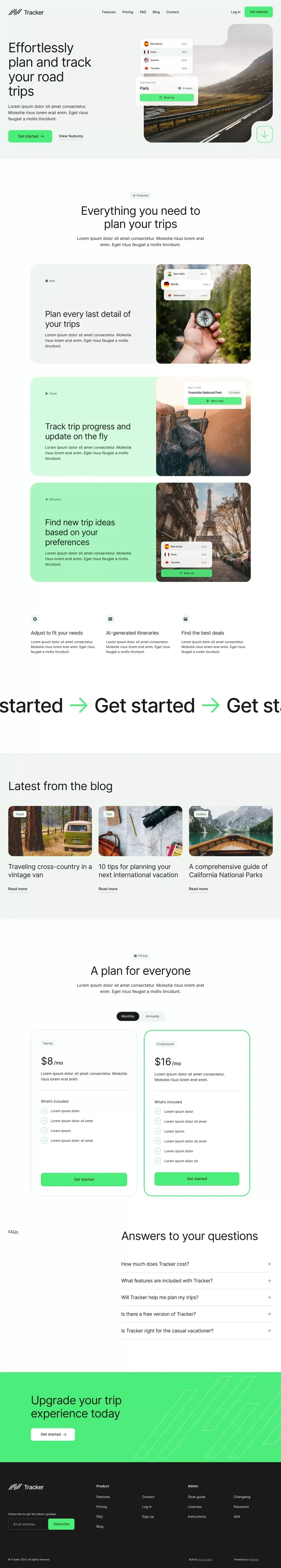 Tracker - Webflow HTML website template - Template design
