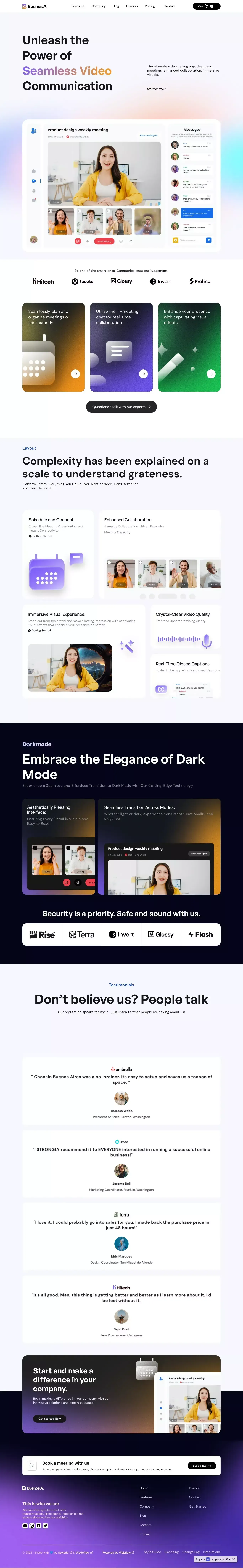 Buenos Aires- Webflow Ecommerce website template - Template design