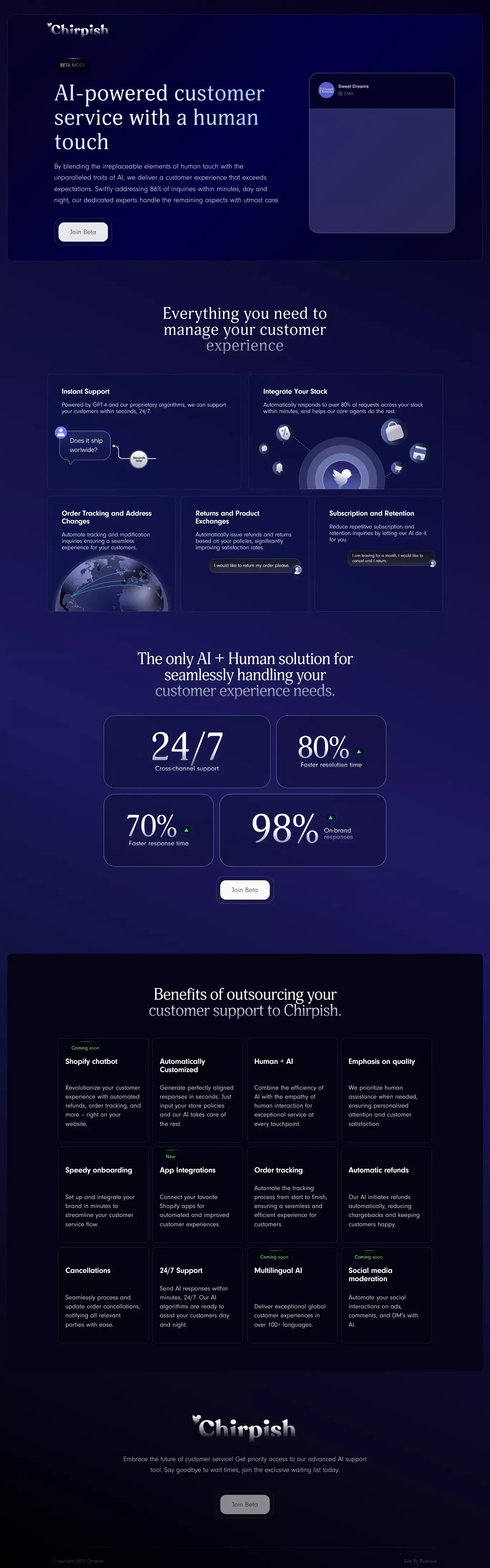 Chirpish AI - Product listing design