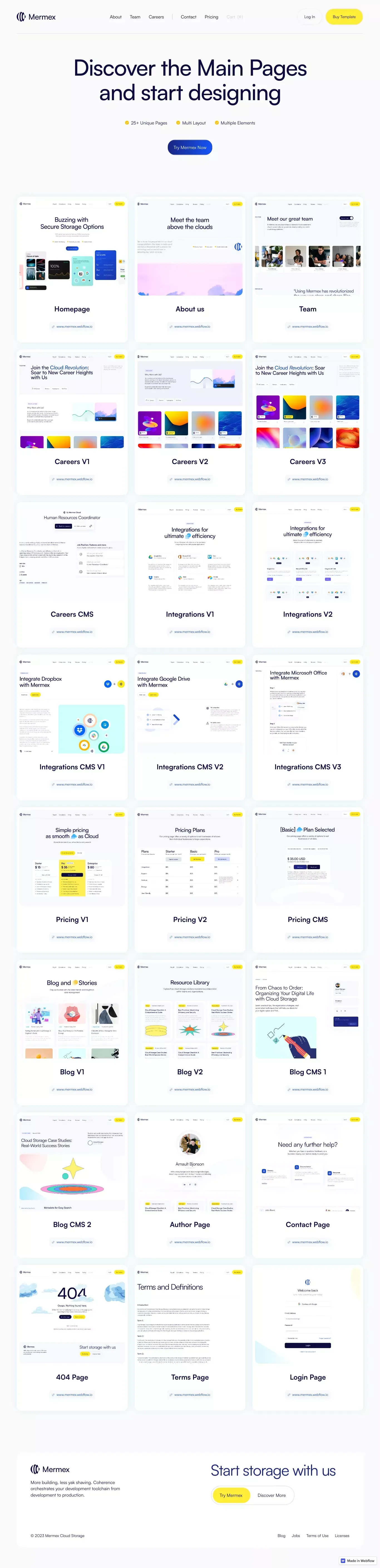 First Page - Mermex -  Webflow Ecommerce Website Template - website design