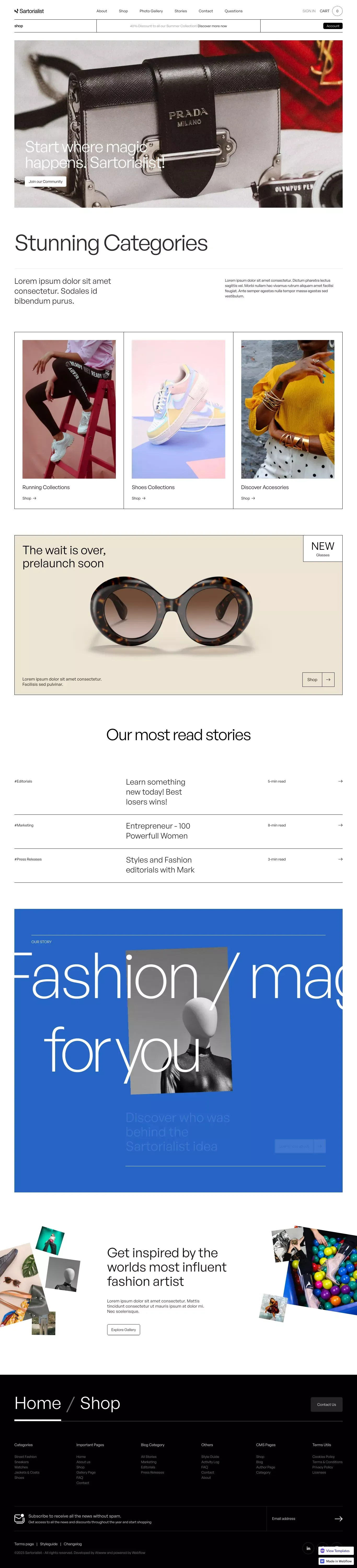 Home - Sartorialist - Webflow HTML Website Template - Template design