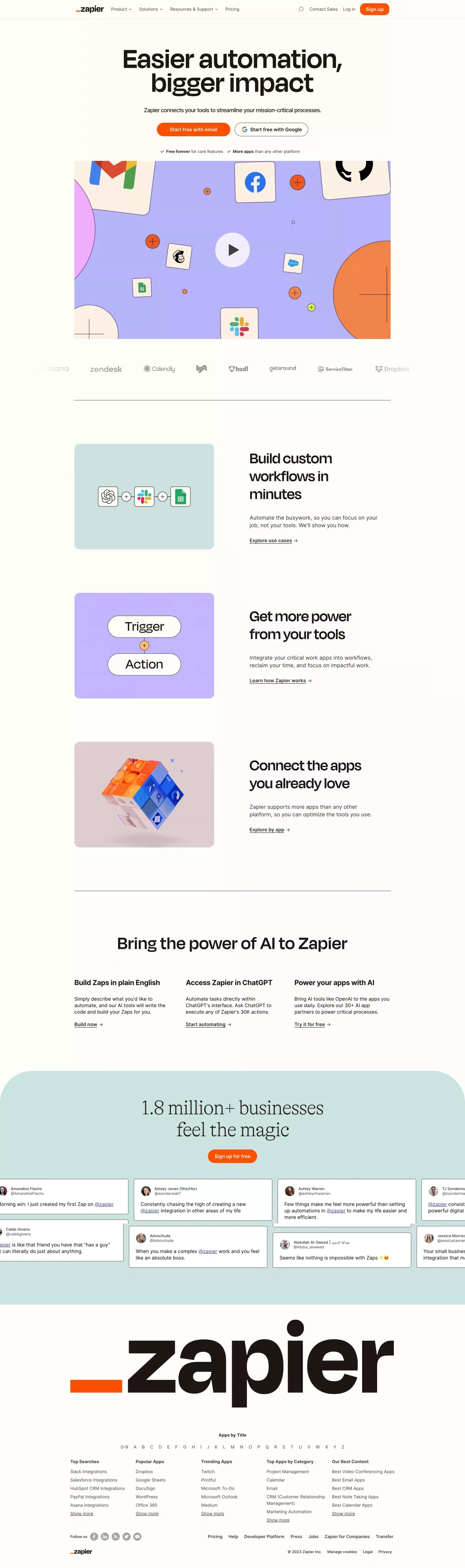 Zapier | Automation that moves you forward - Landing design