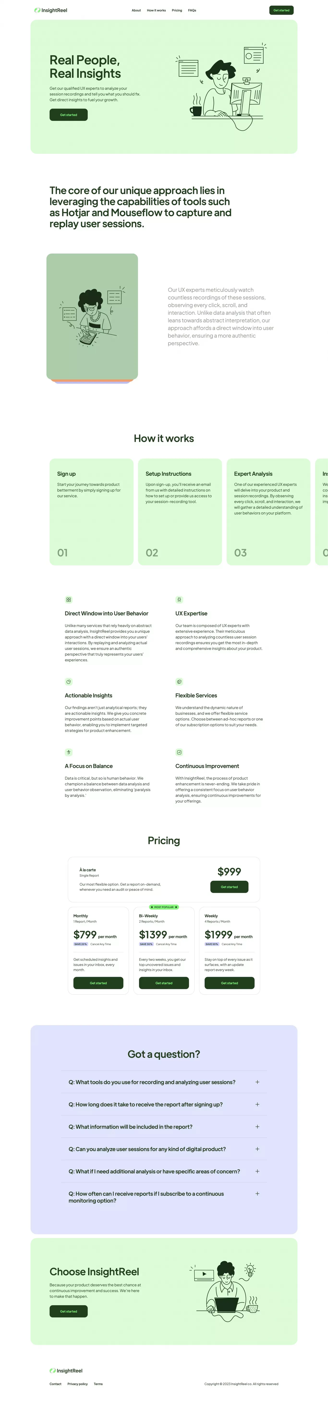 InsightReel | Get direct insights to fuel your growth - Landing design