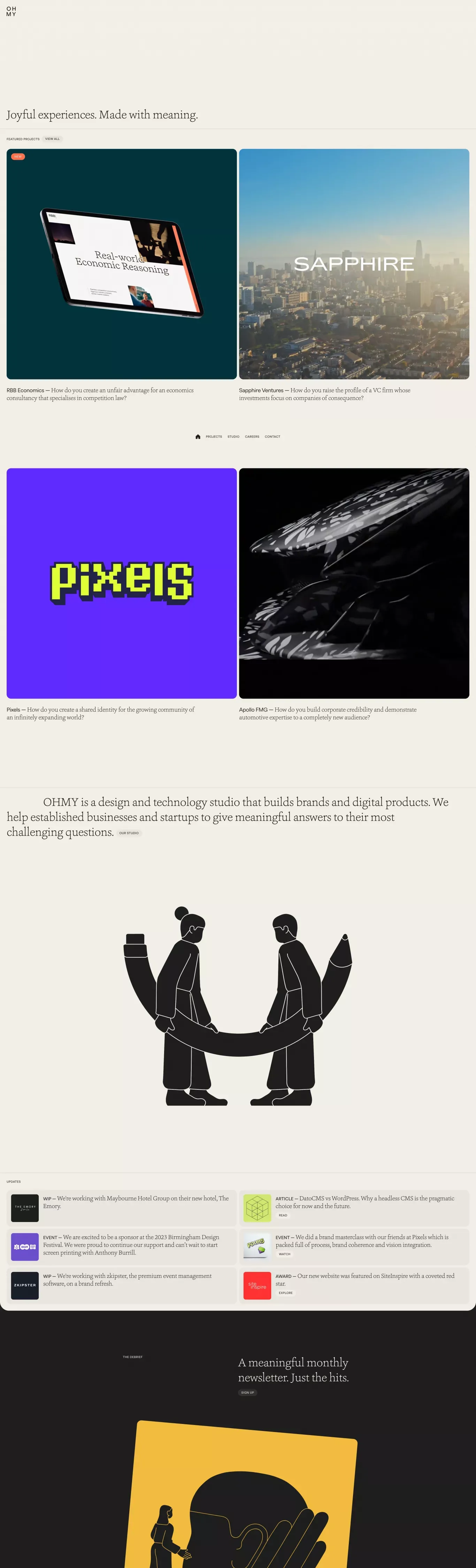 Digital-first design studio — OHMY - Portfolio design