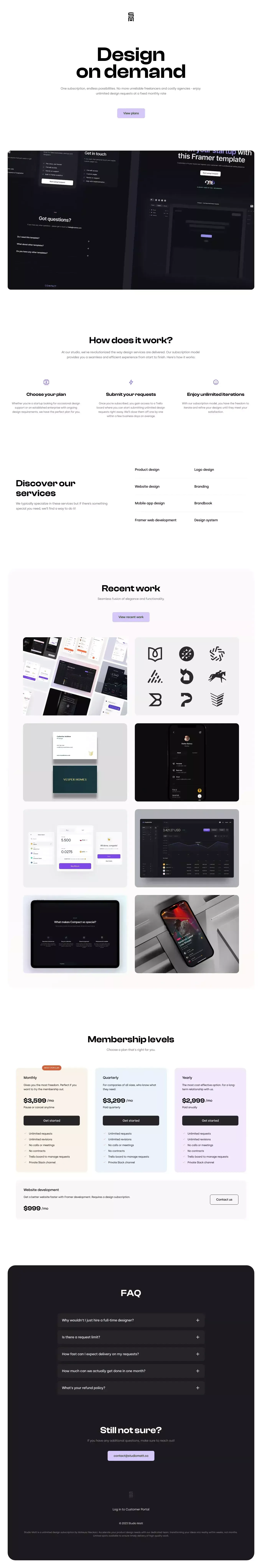 Studio Matt - Design on demand - website design