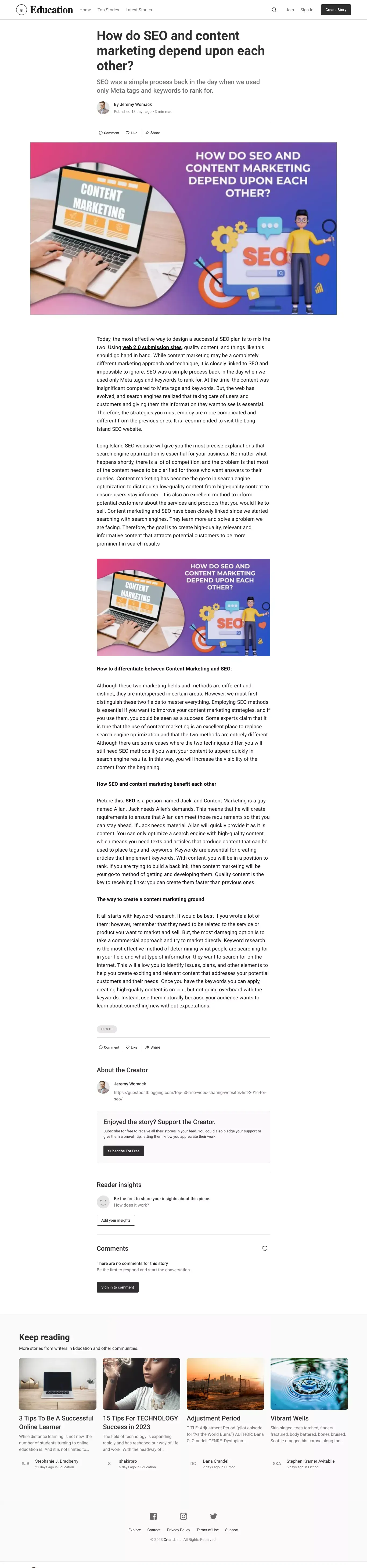 How do SEO and content marketing depend upon each other? | Education - Blog design