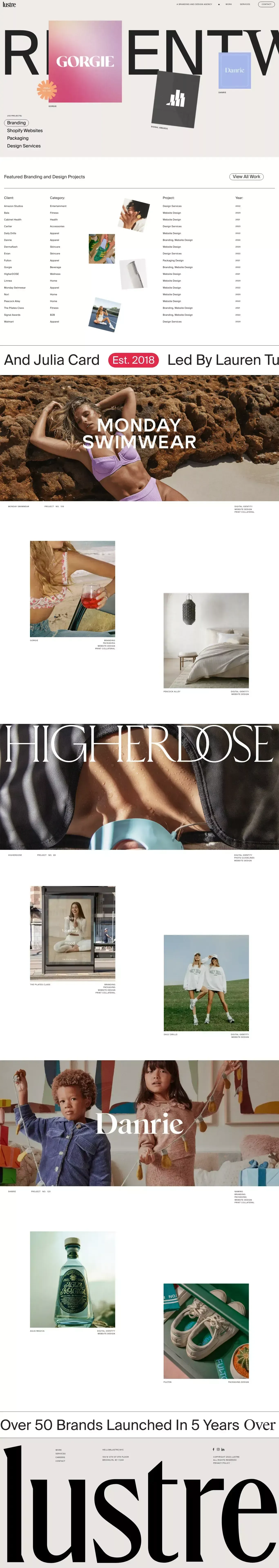 Branding and Design Agency | Lustre - Portfolio design