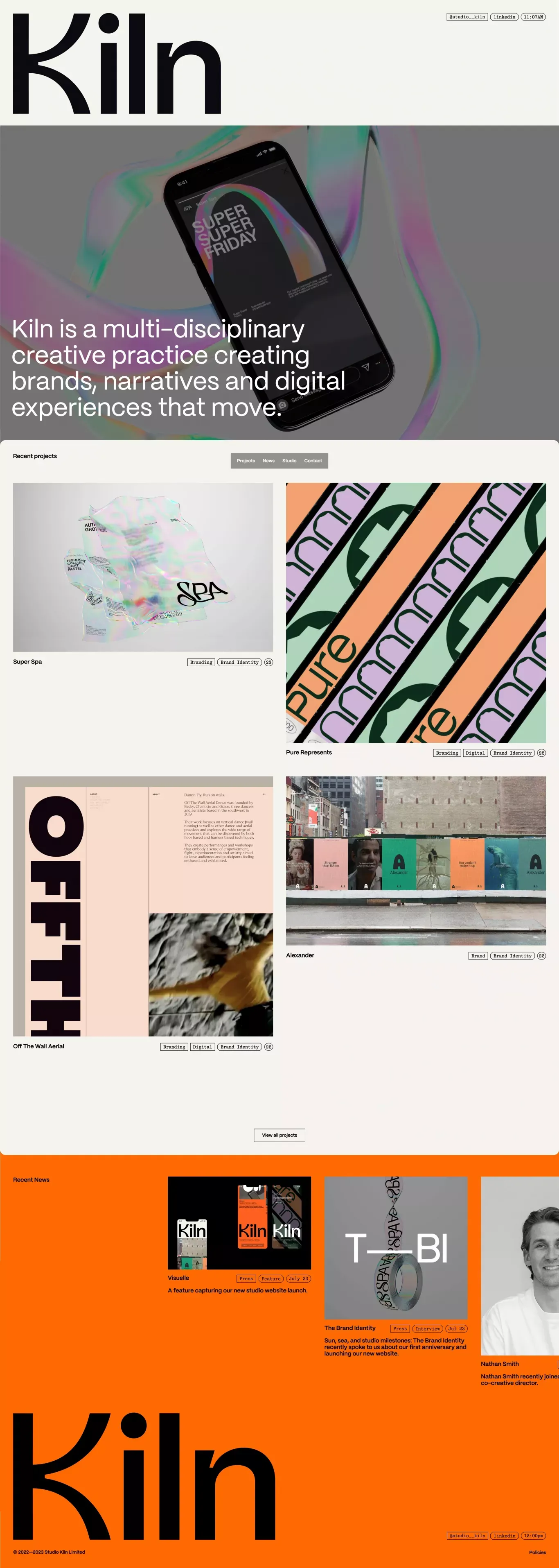 Studio Kiln - Portfolio design