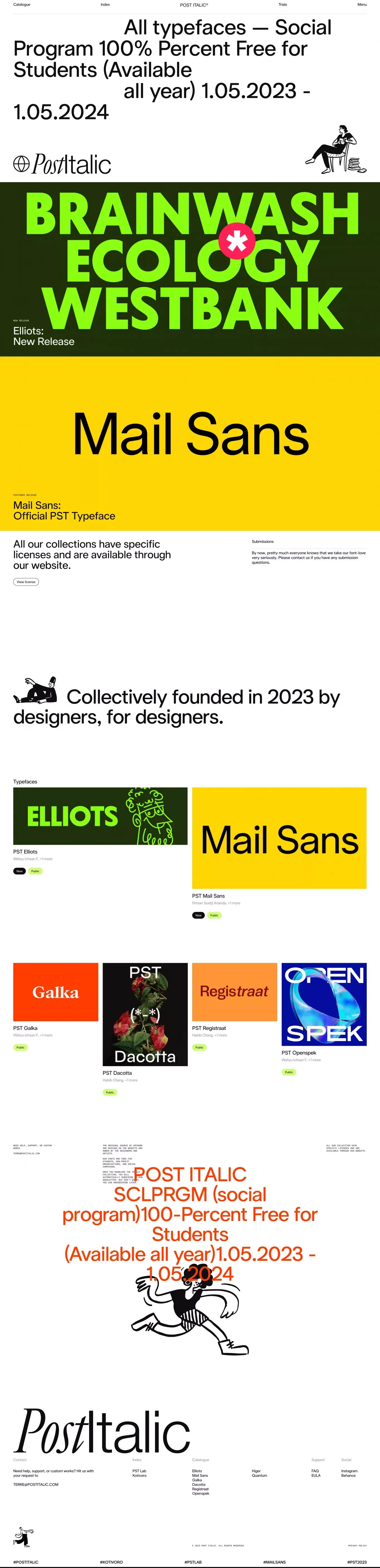 Post Italic Type Foundry - Portfolio design