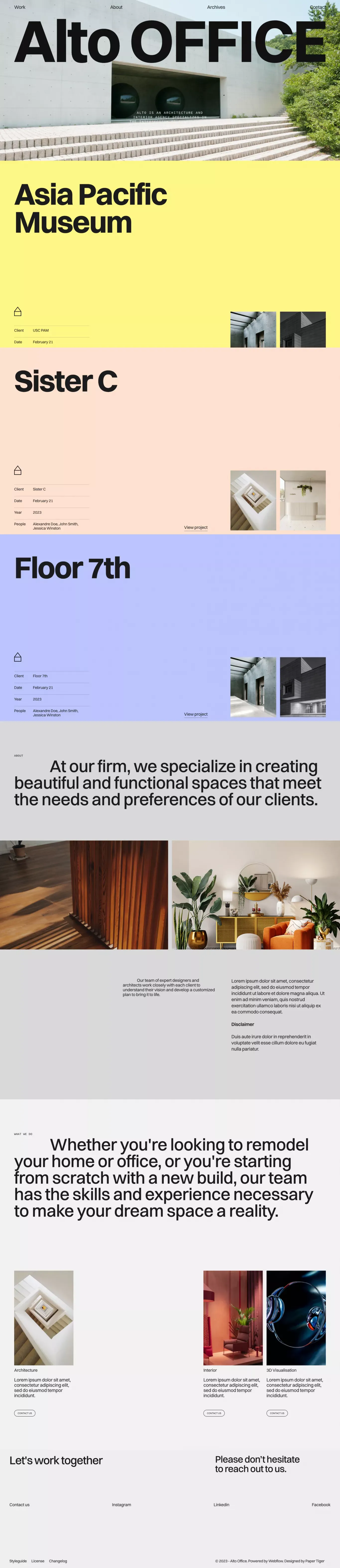Alto - Webflow HTML website template - Template design