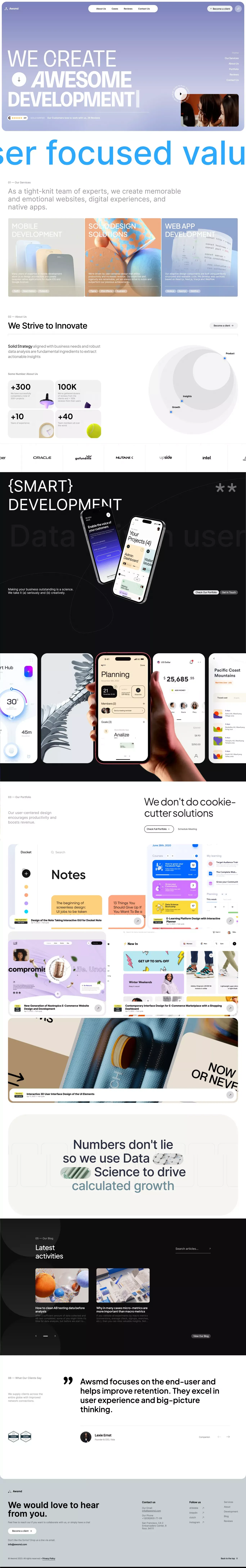 AWSMD | Creative Design and Development Agency - Landing design