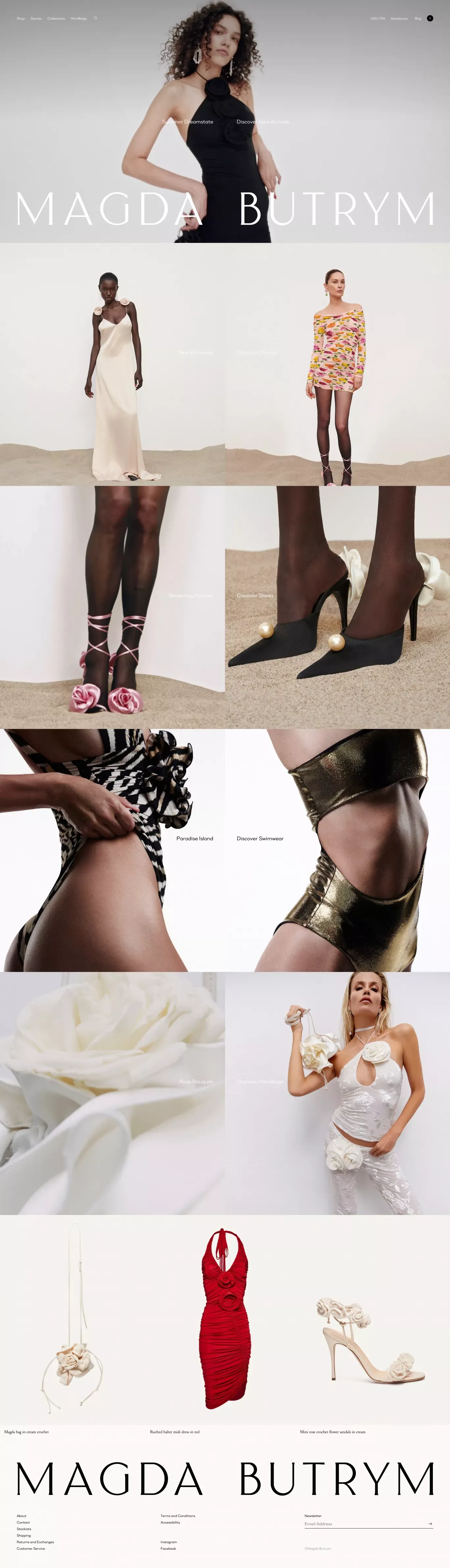 Magda Butrym: Official Website & On-line Boutique - Ecommerce design