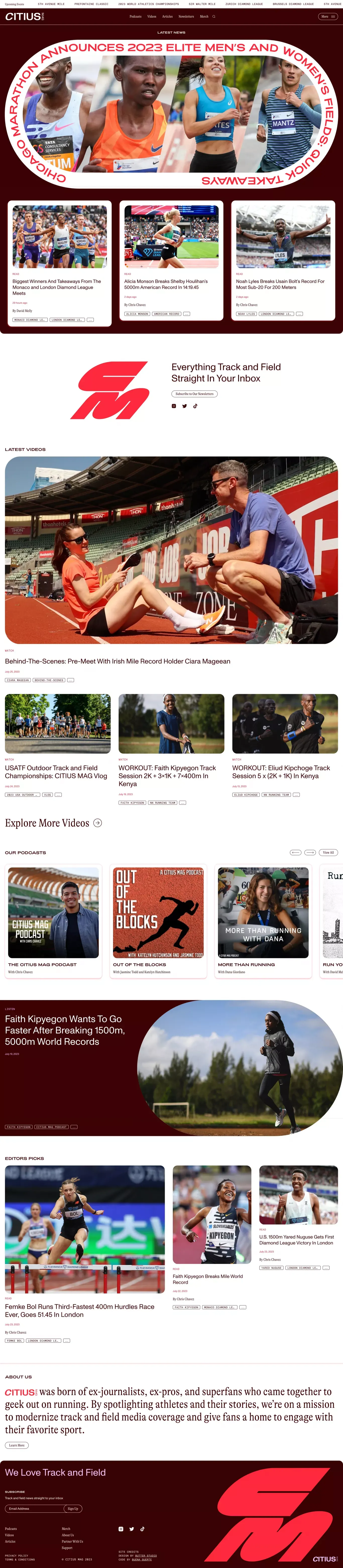 CITIUS MAG | Track and Field News, Podcasts, Analysis, Commentary and More - Blog design