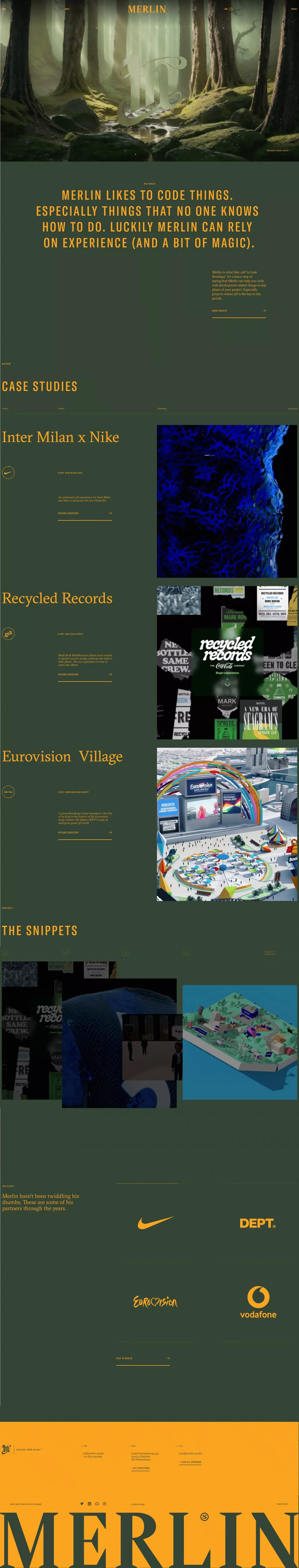 Merlin Studio - Portfolio design