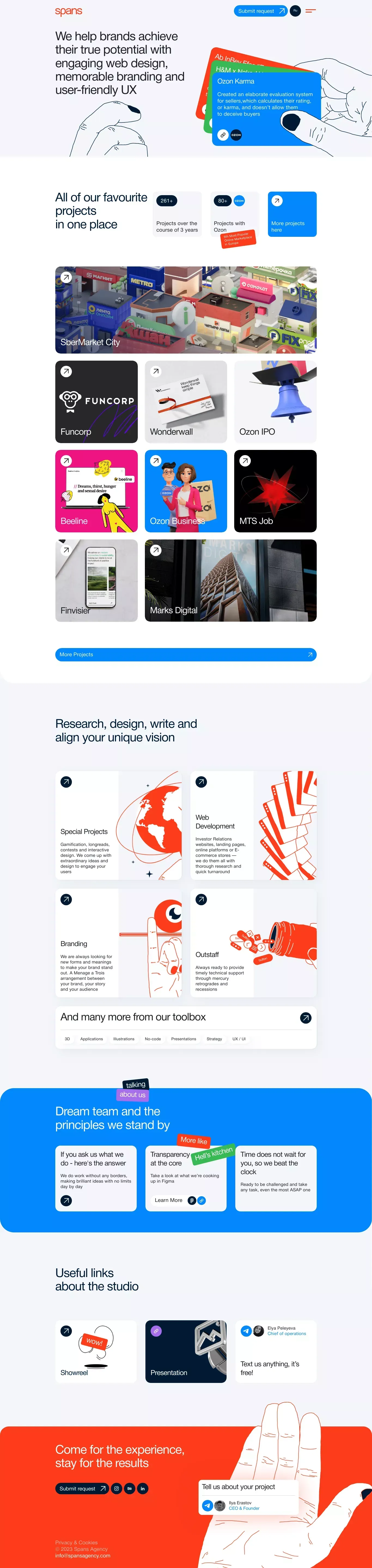 Spans Agency - About Us  design