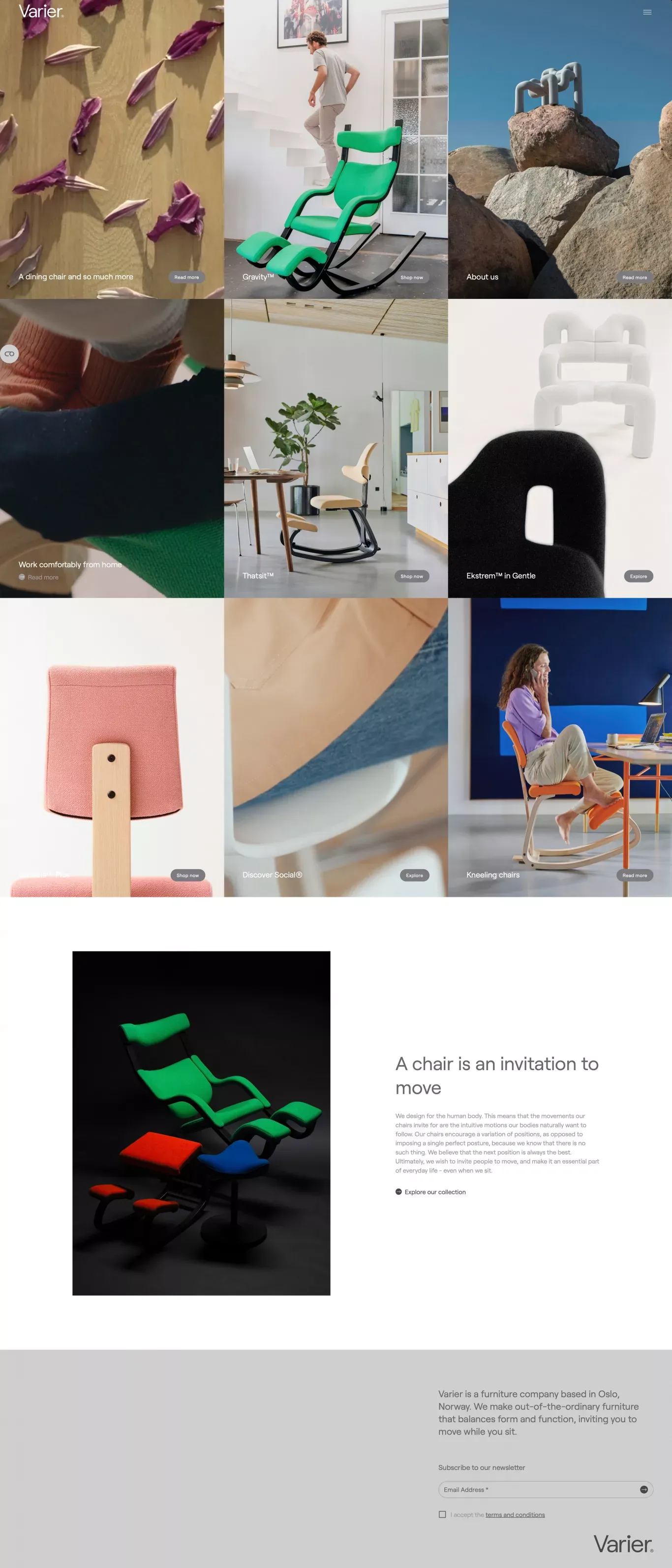 Varier - Ecommerce design