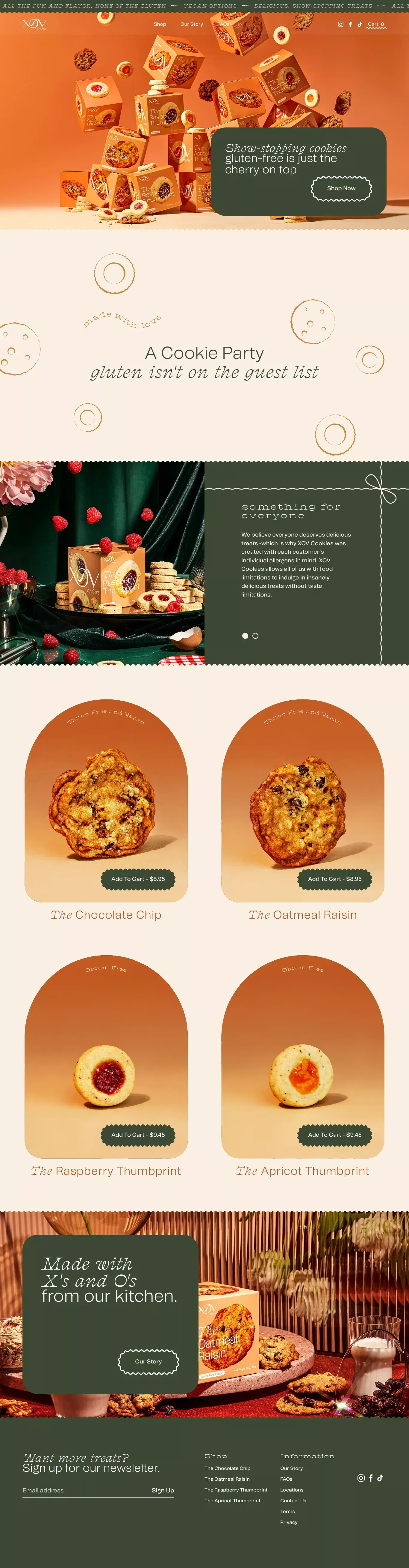 XOV Cookies - Ecommerce design