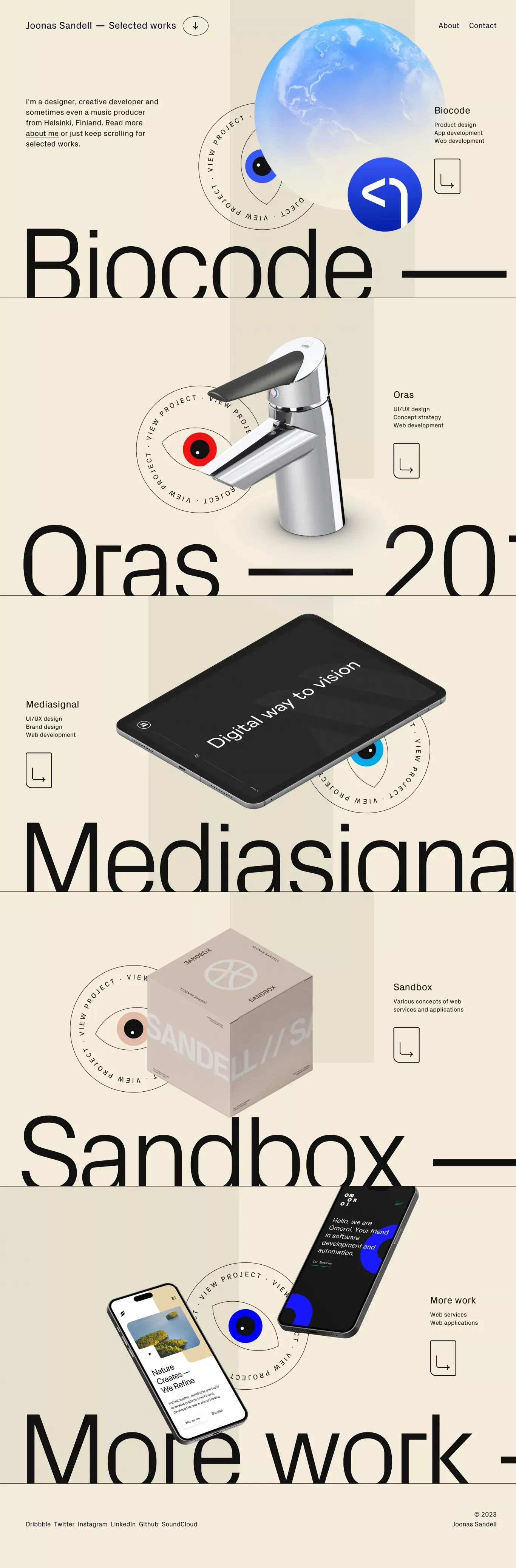 Joonas Sandell — Designer & Developer - Portfolio design