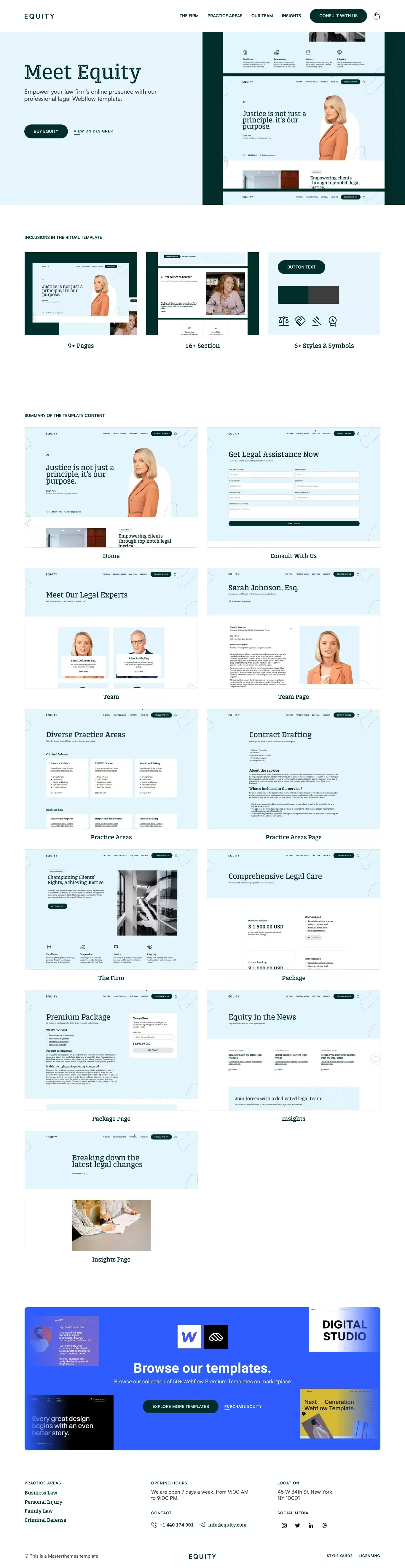 Equity - Webflow Ecommerce website template - Template design
