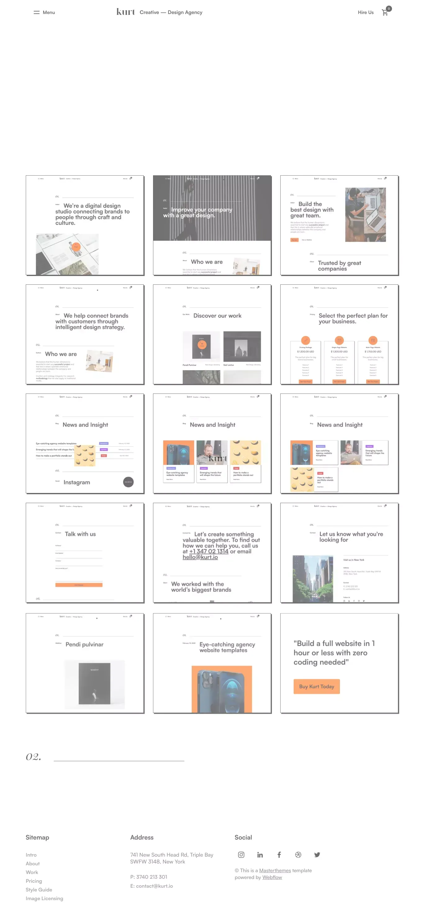 Kurt - Webflow Ecommerce website template - Template design