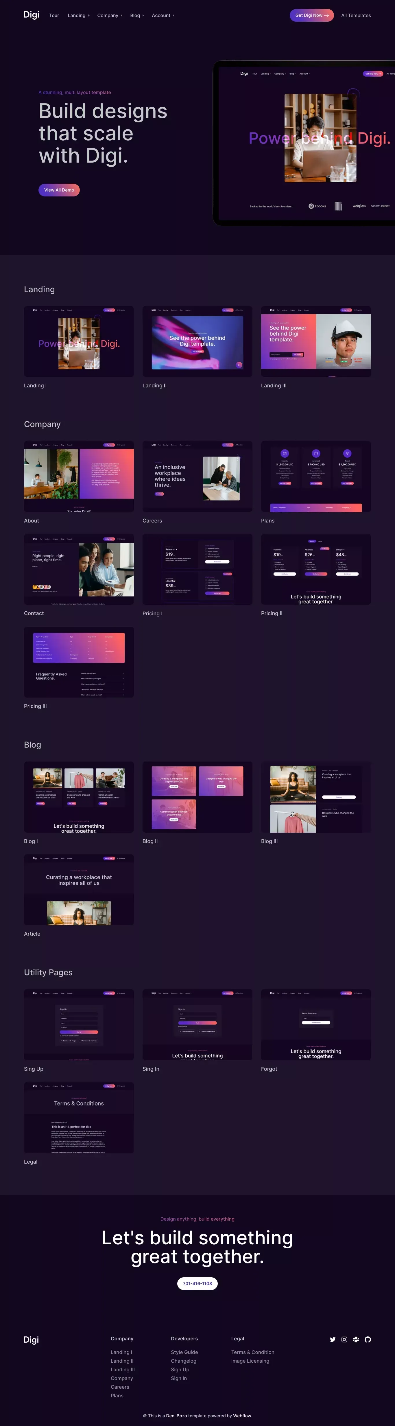 Digi - Webflow Ecommerce website template - Template design
