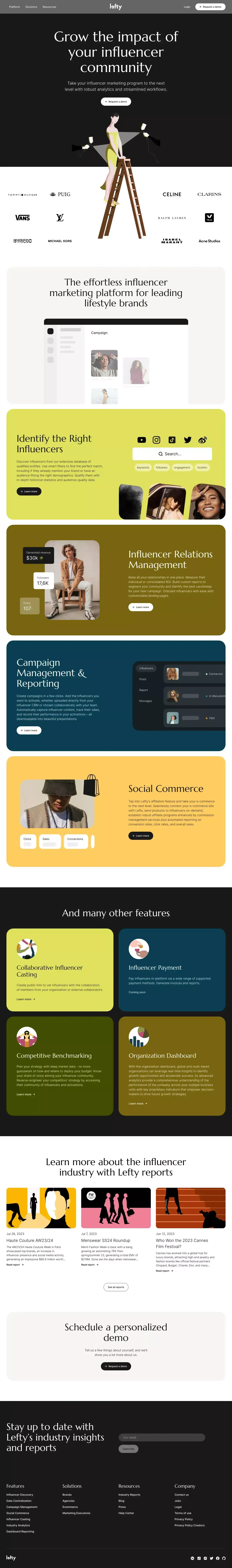 Grow the impact of your influencer community - website design