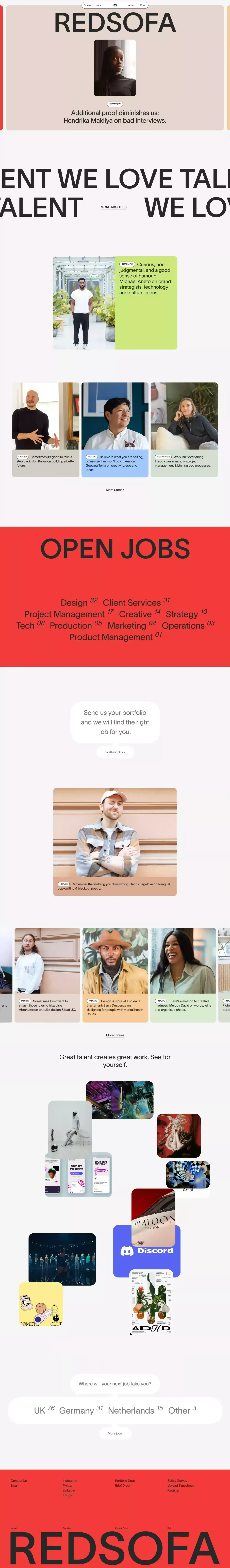 REDSOFA - the world's first 'Recruitment+' brand - Portfolio design