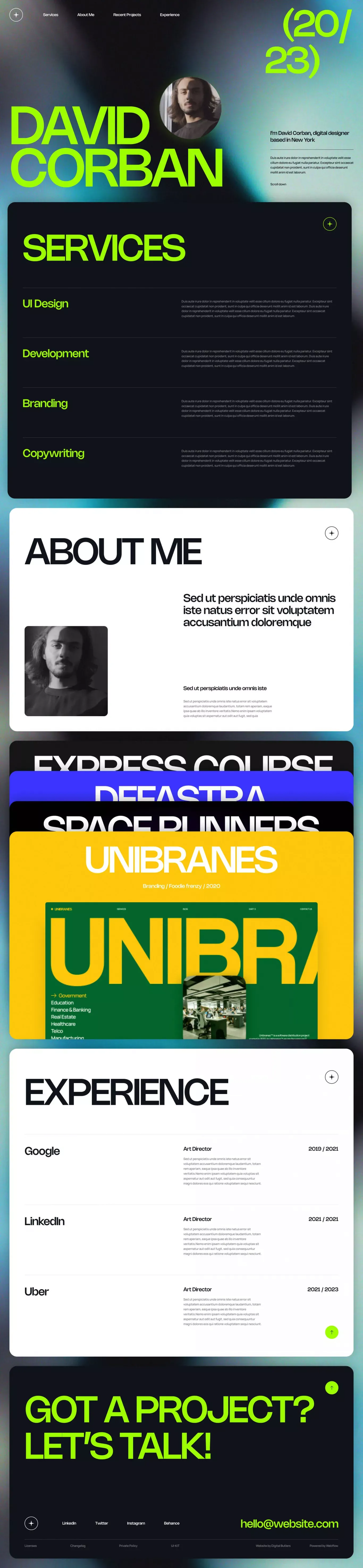 Inspiro DB - Webflow HTML website template - Template design