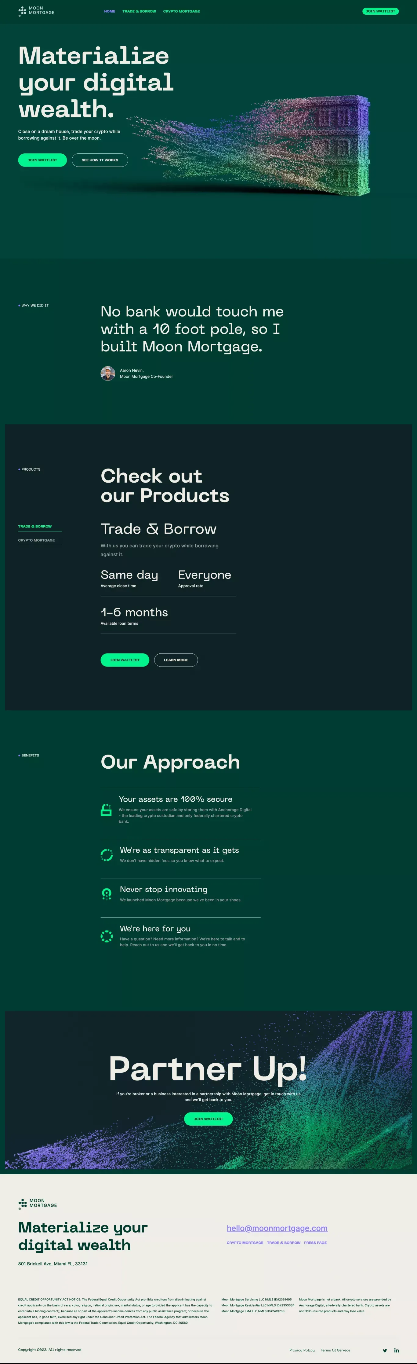 Moon Mortgage - Landing design