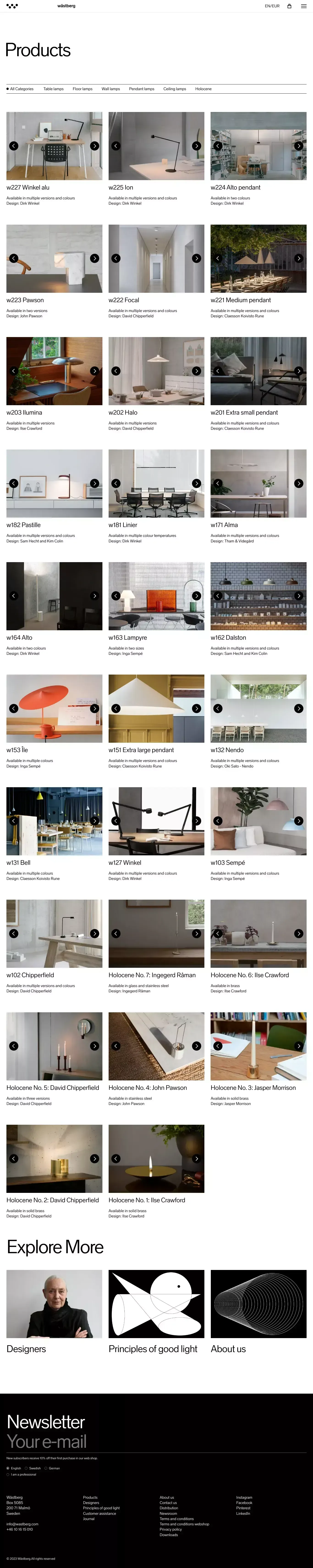 Products â WÃ¤stberg - Product listing design