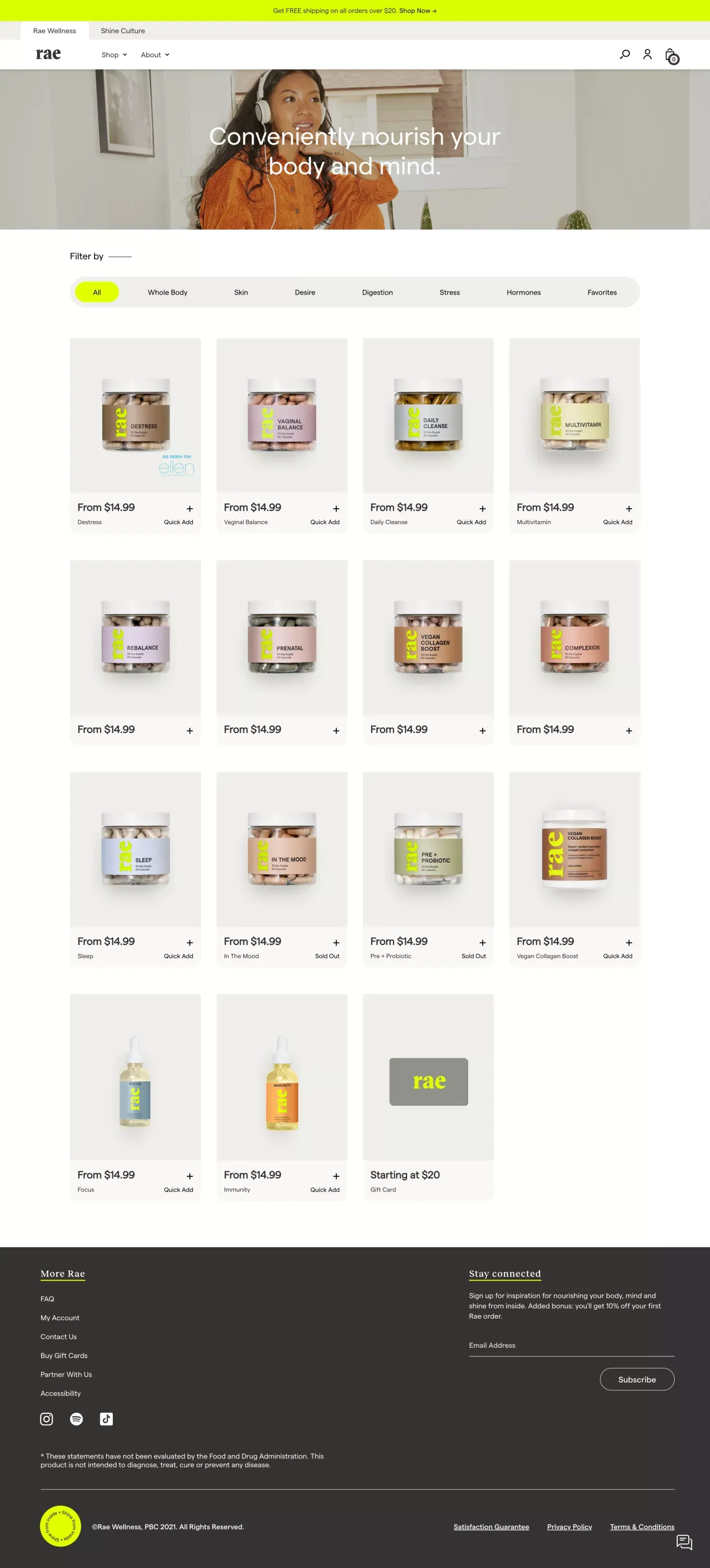 Shop All Rae – Rae Wellness - Product listing design