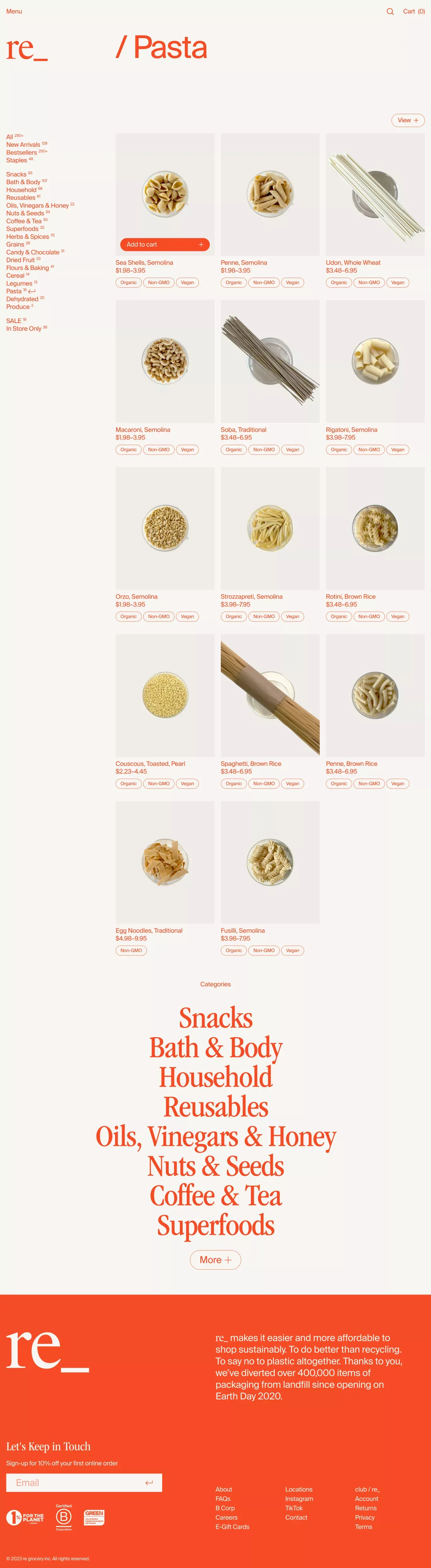Snacks | re_ grocery - Product listing design
