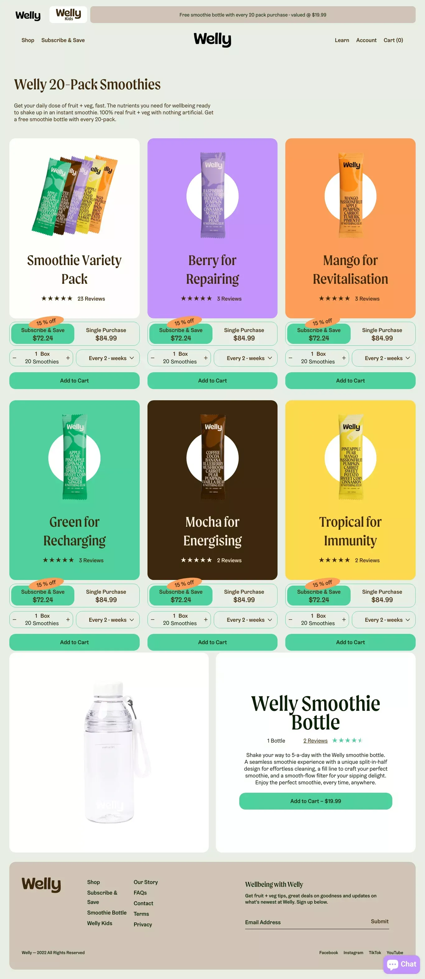 Welly 20-Pack Smoothies - Product listing design