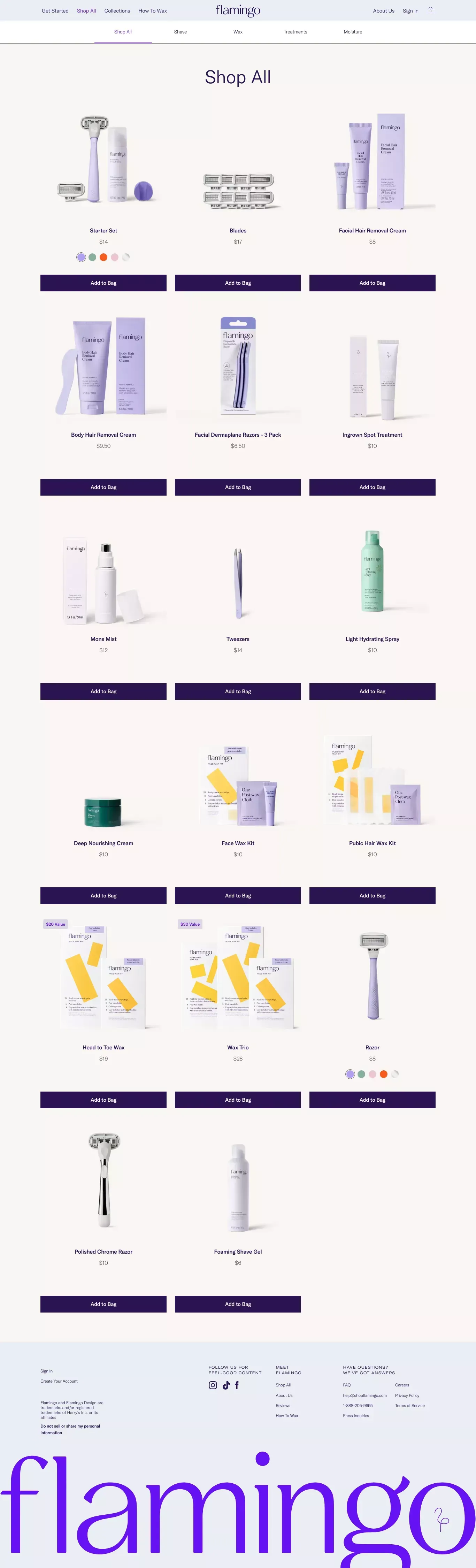 Shop All Products | Flamingo - Product listing design