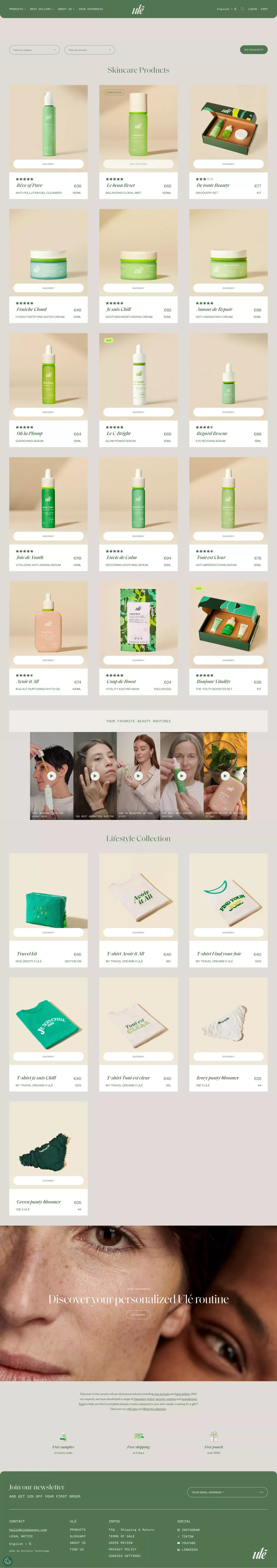 Beauty products | Ulé - Product listing design