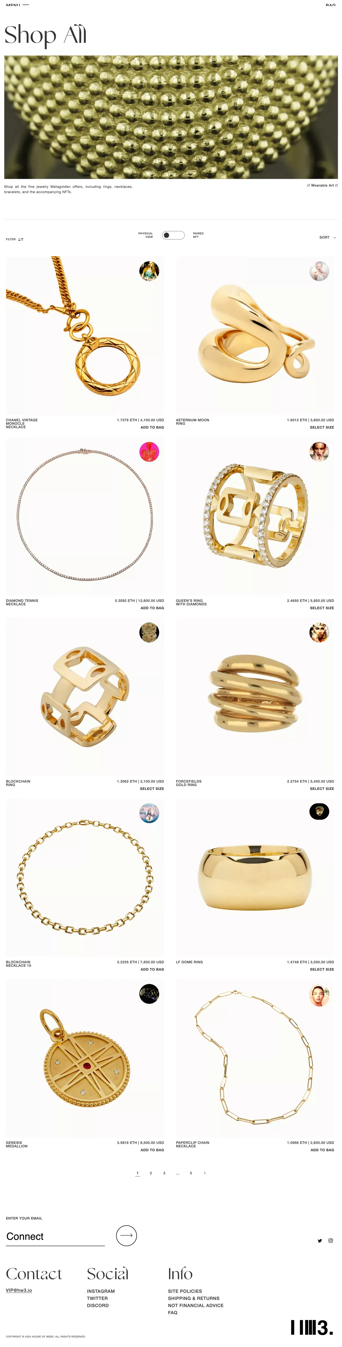 Shop All – House of Web3 - Product listing design
