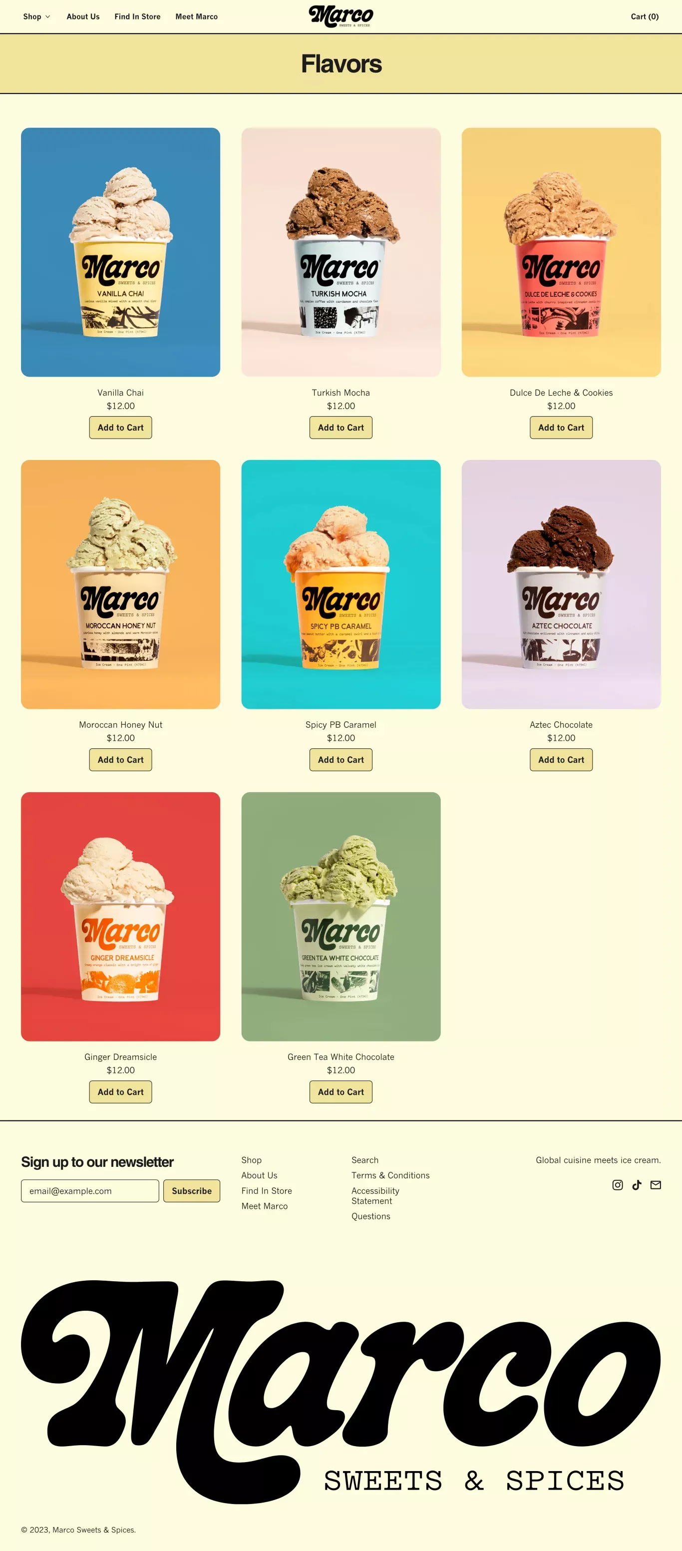Ice Cream – Marco Sweets & Spices - Product listing design