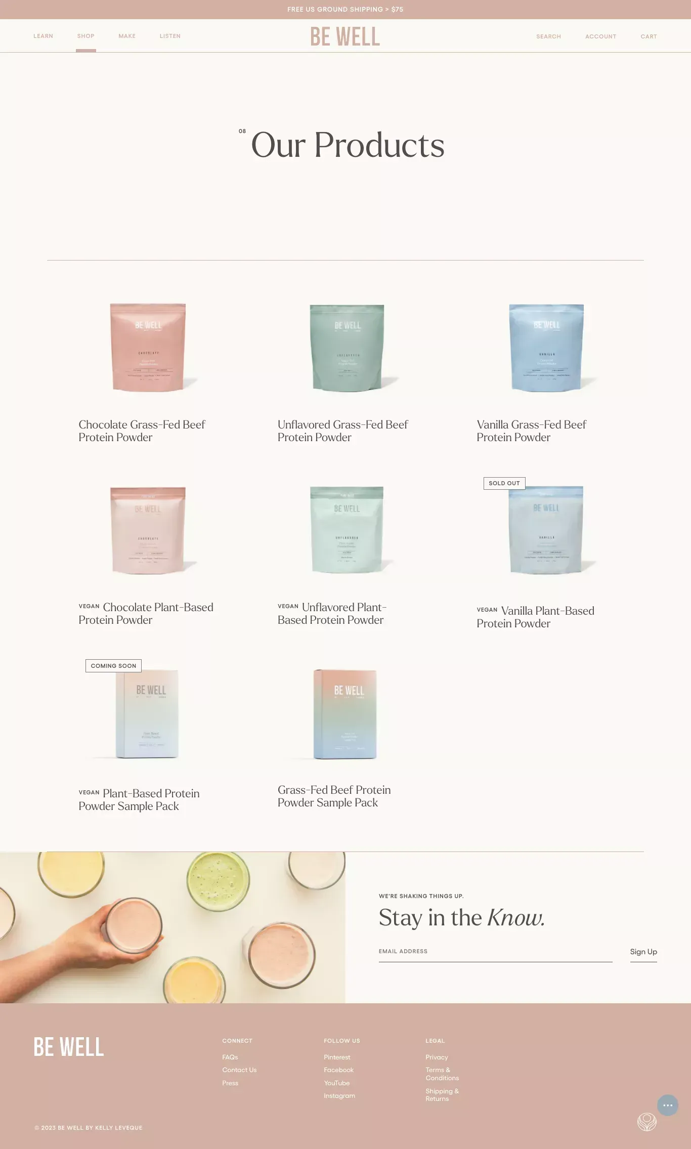 Shop All Products | Protein Powders, Bundles | Be Well by Kelly - Product listing design
