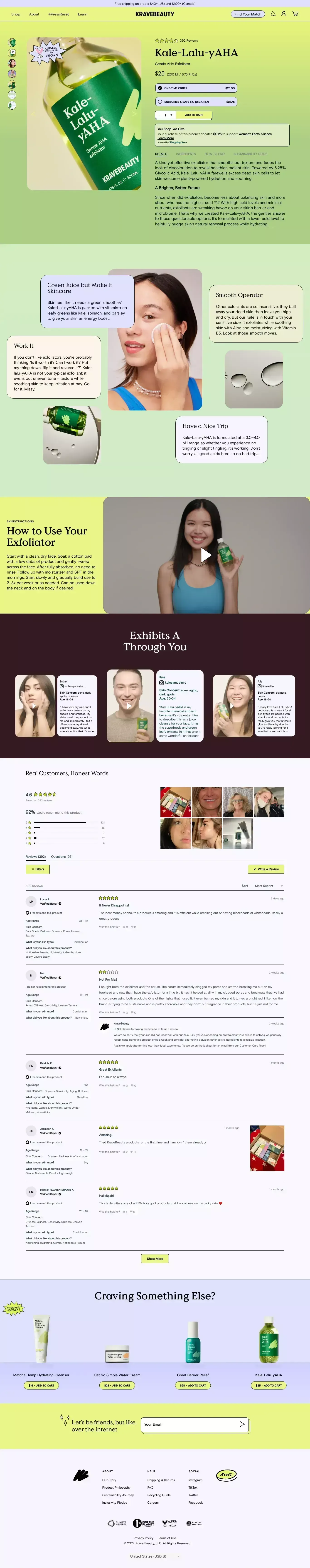 Kale-Lalu-yAHA: 5.25% Glycolic Acid Treatment                    – KraveBeauty - Product page design
