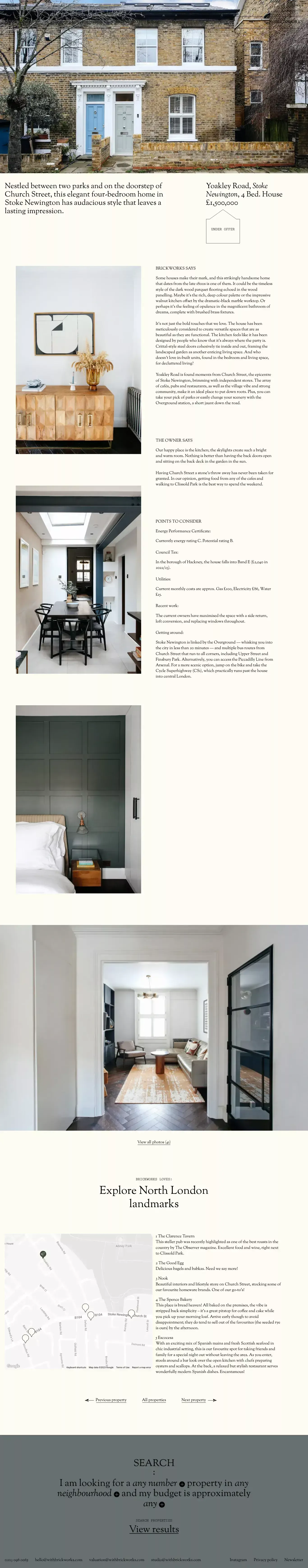 Yoakley Road, Stoke Newington — Buying — Brickworks London - Product page design