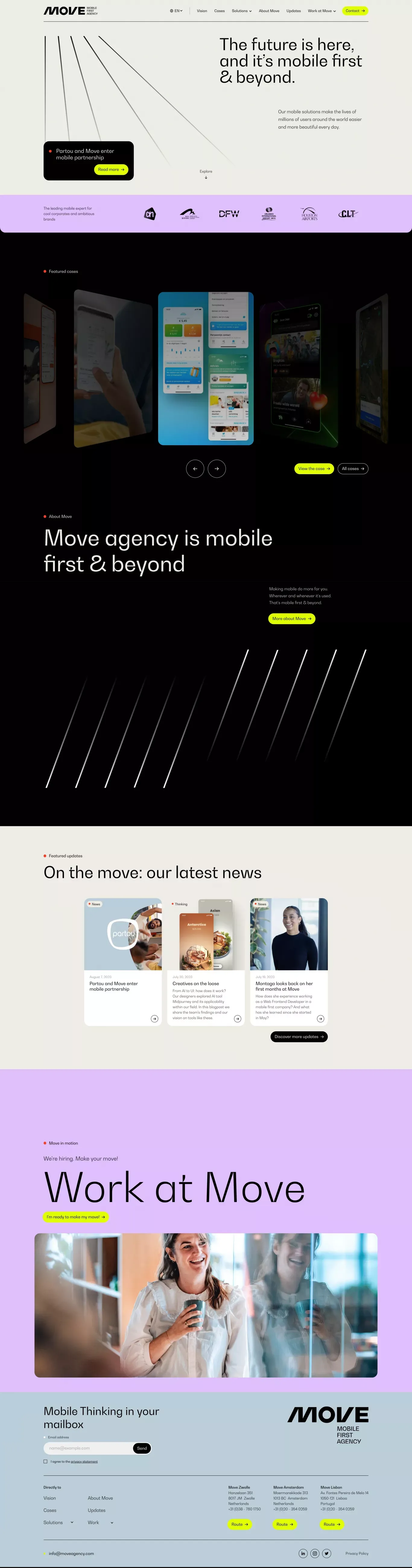 Move | mobile first agency - Landing design