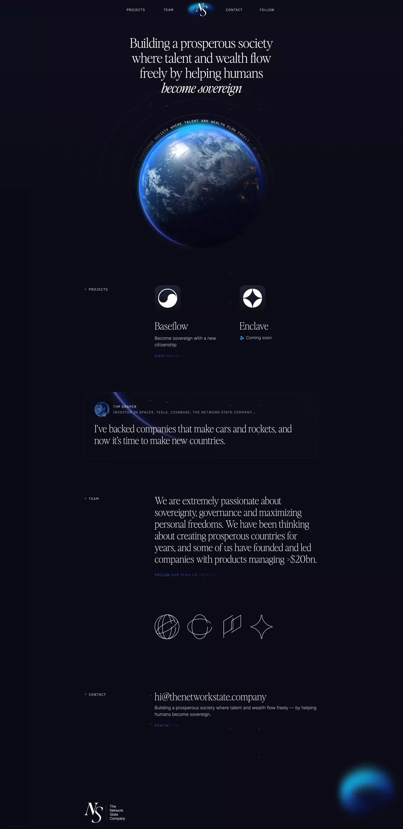 The Network State Company - Portfolio design