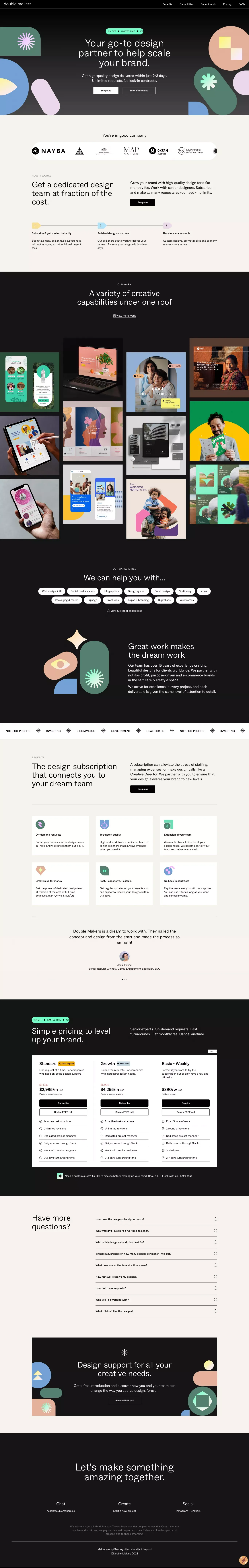 Design Subscription - Double Makers - Landing design