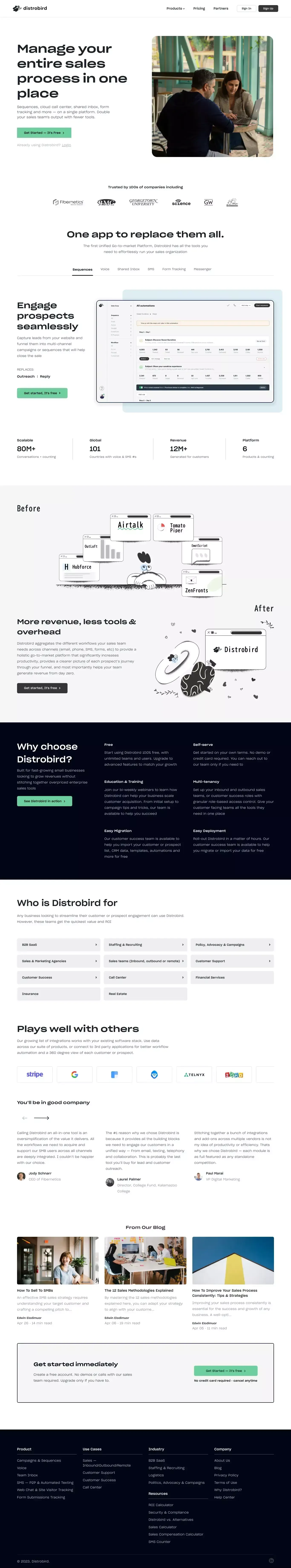 #1 Cold Email Software With Built-in Dialer & Shared Inbox - Landing design