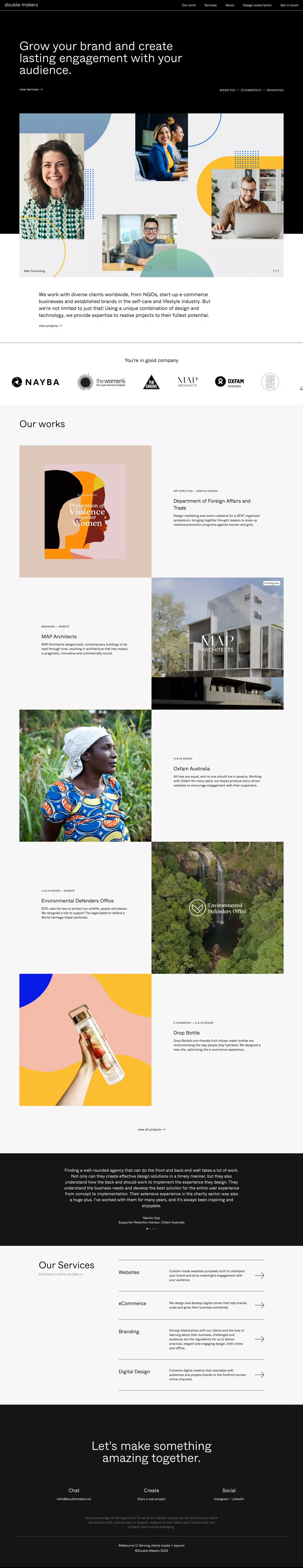 Double Makers - Melbourne based design studio - Portfolio design