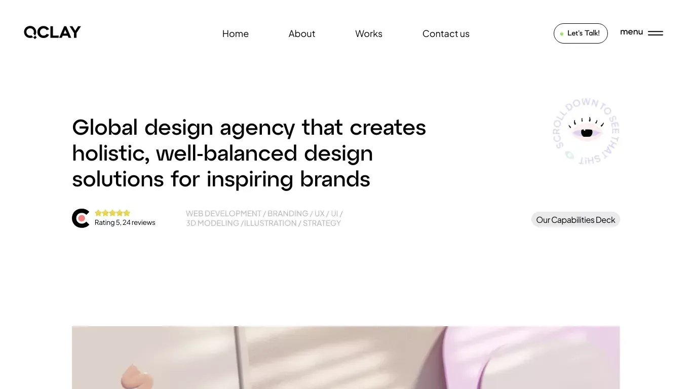 QClay | Creative Design and Development Agency - Landing design